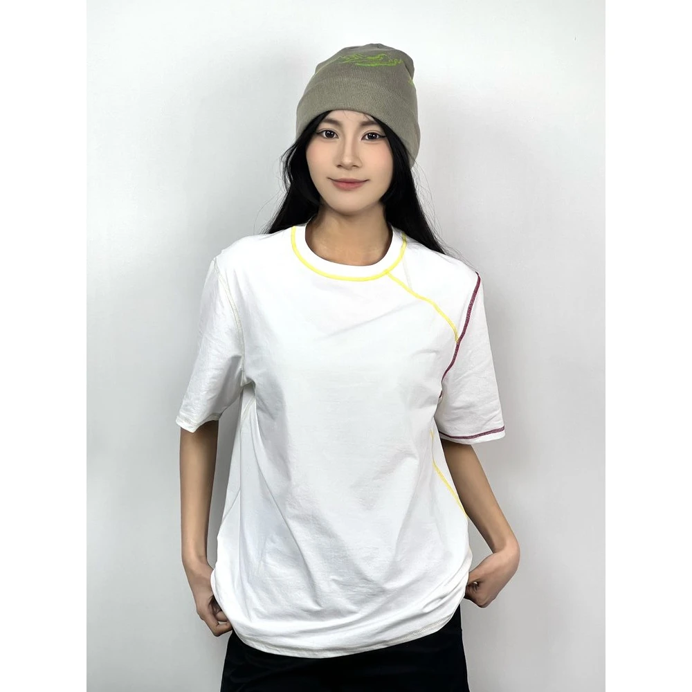 MIN SAN JIN情侣款时尚撞色设计百搭短袖T恤HT-5601CS