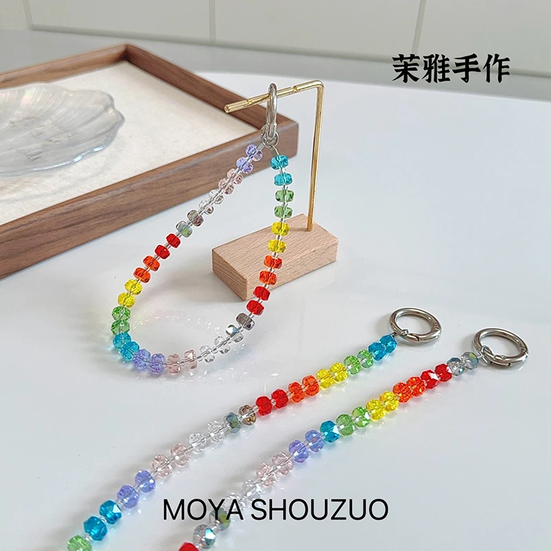 七彩幻境手机链ins清新创意手机挂绳手工diy短手链挂件防丢绳挂饰