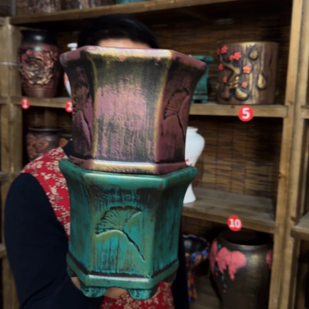 带孔高端浮雕花盆炸炸炸炸