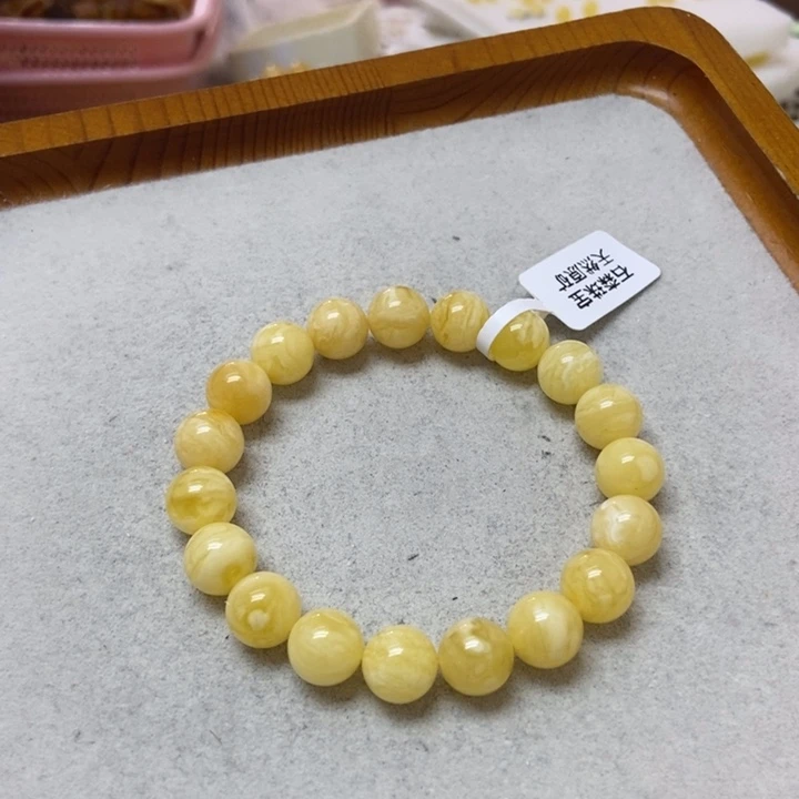 蜜蜡未镶嵌裸石手串