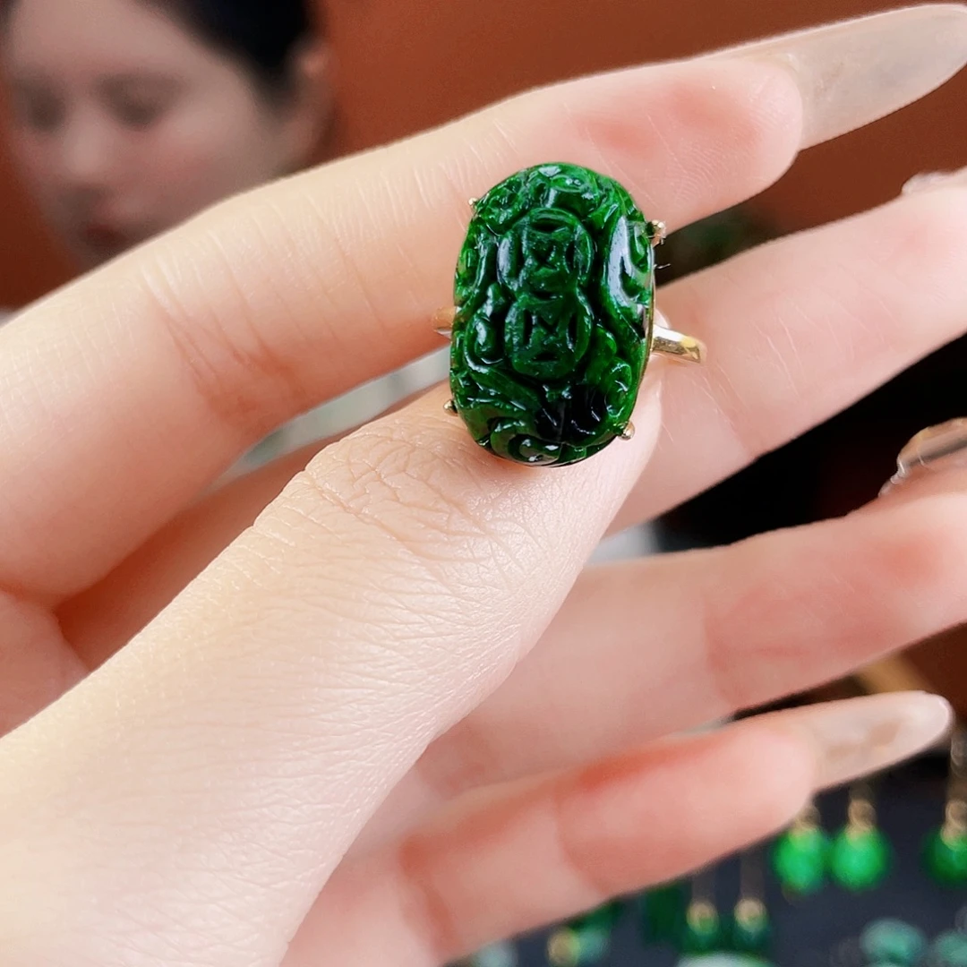 翡翠银S925镶嵌耳饰