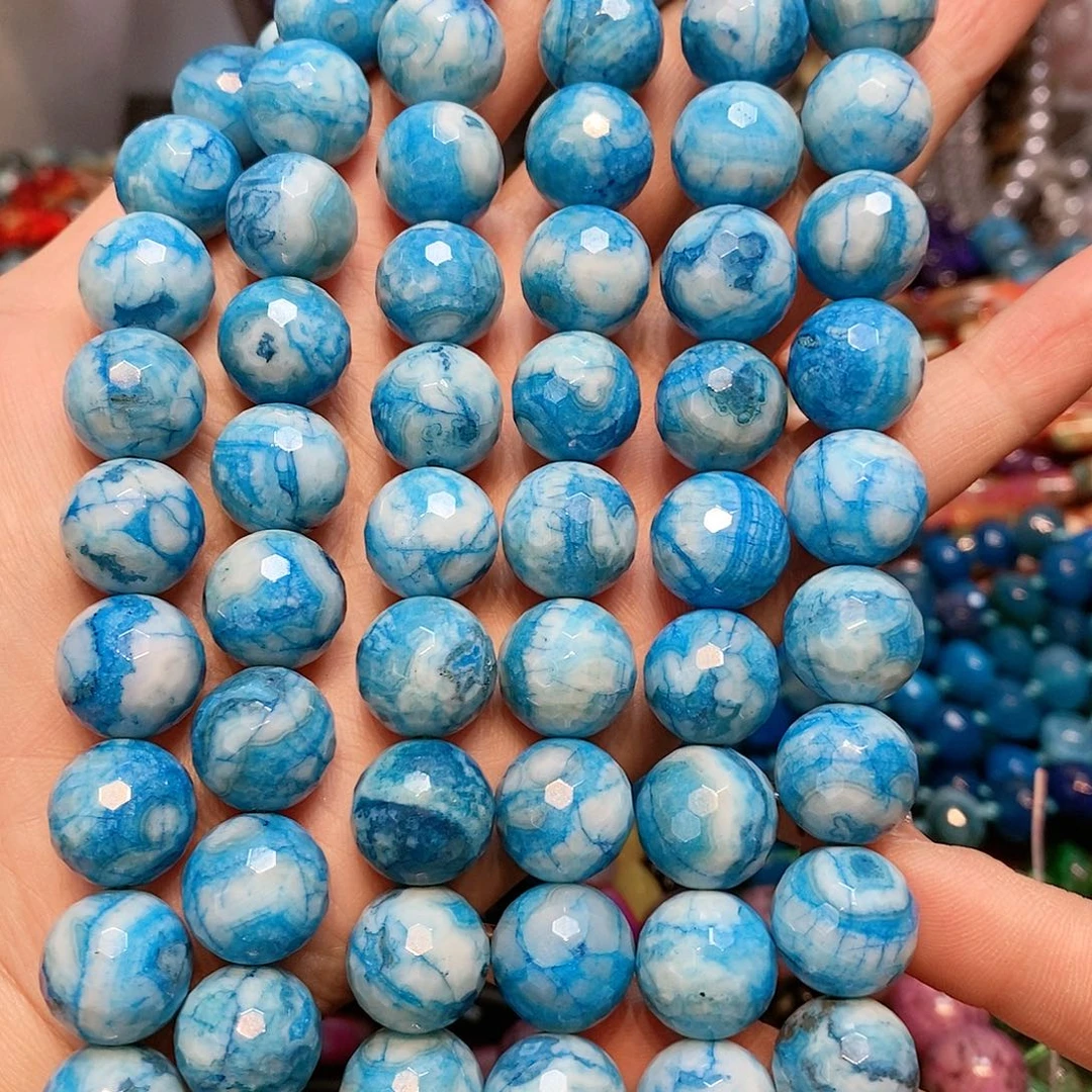 玛瑙/玉髓散珠天然石一条12mm切面