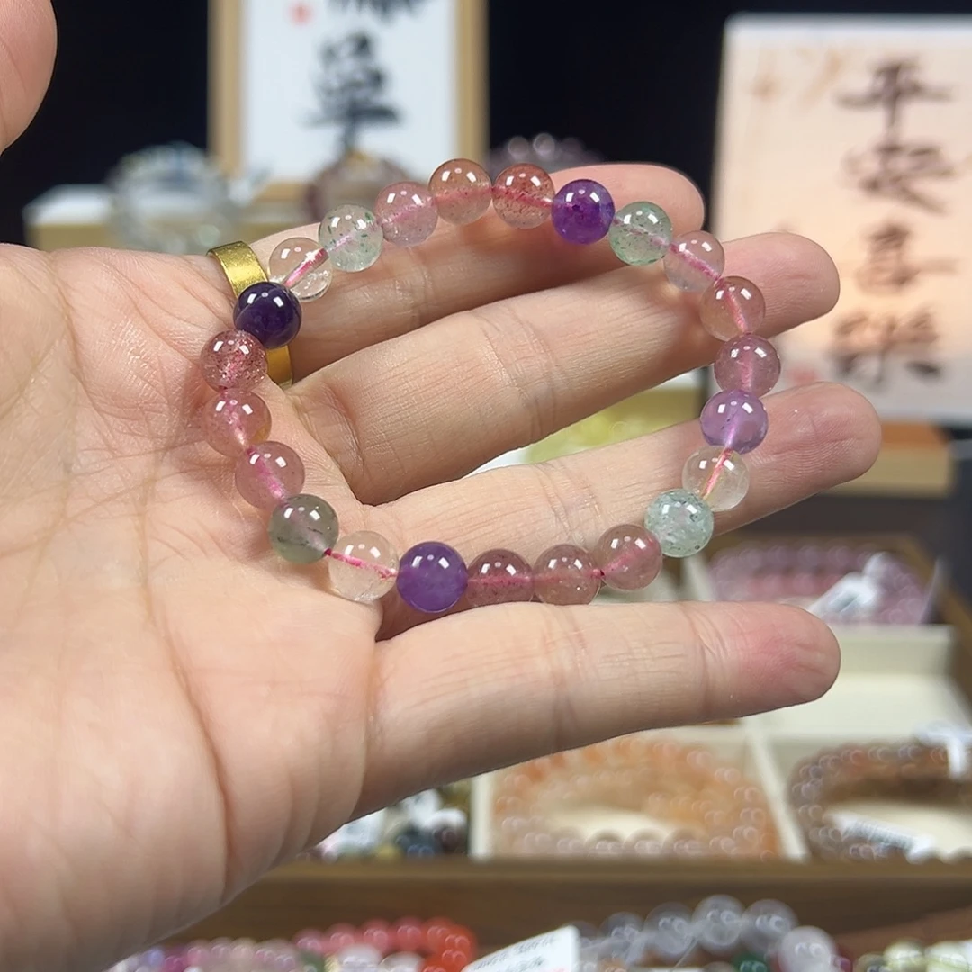 手链水晶未镶嵌草莓晶多宝