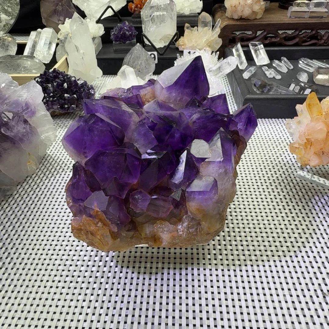 花***_石材刚果紫水晶摆件