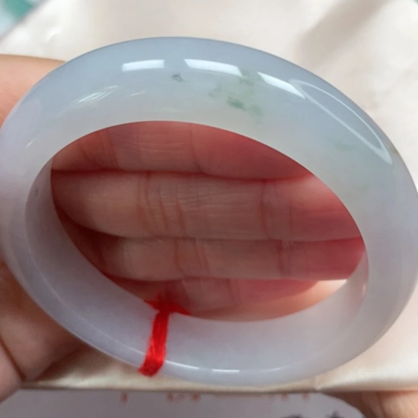 【闪购商品】翡翠手镯未镶嵌冰胶飘花手镯5455圈39号