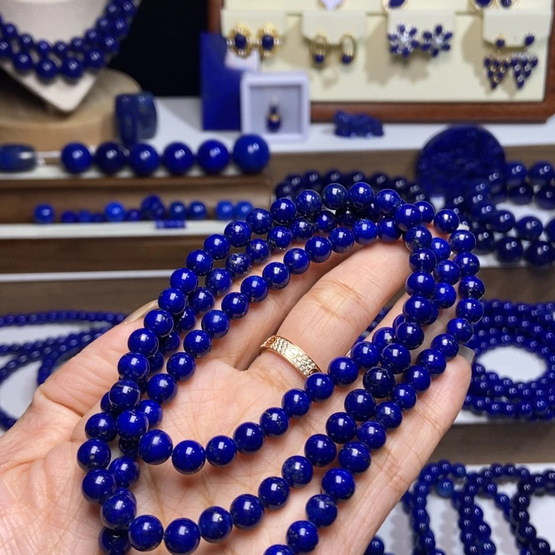 J***）青金石未镶嵌老矿精品6.5mm108佛珠