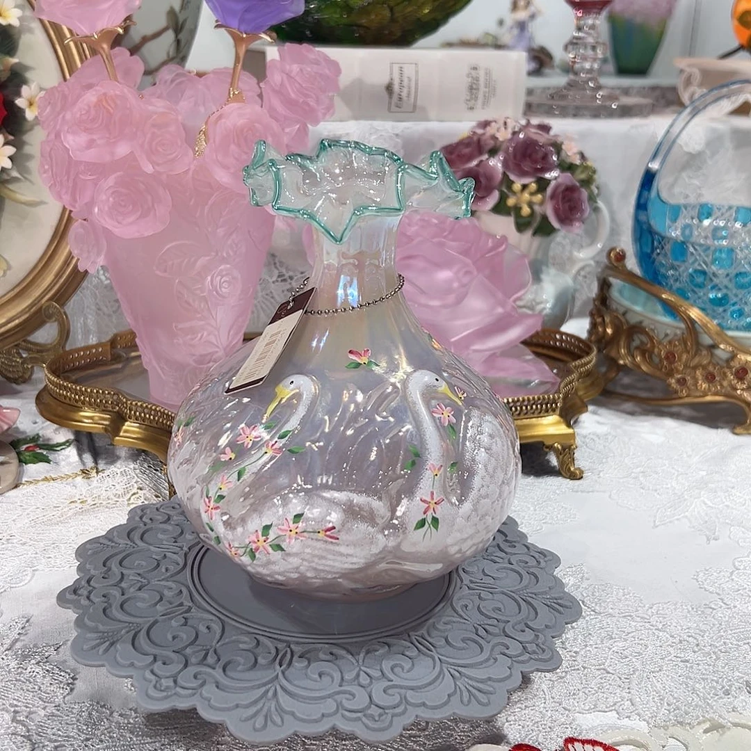 陶瓷0043福利芬顿复刻款天鹅花瓶