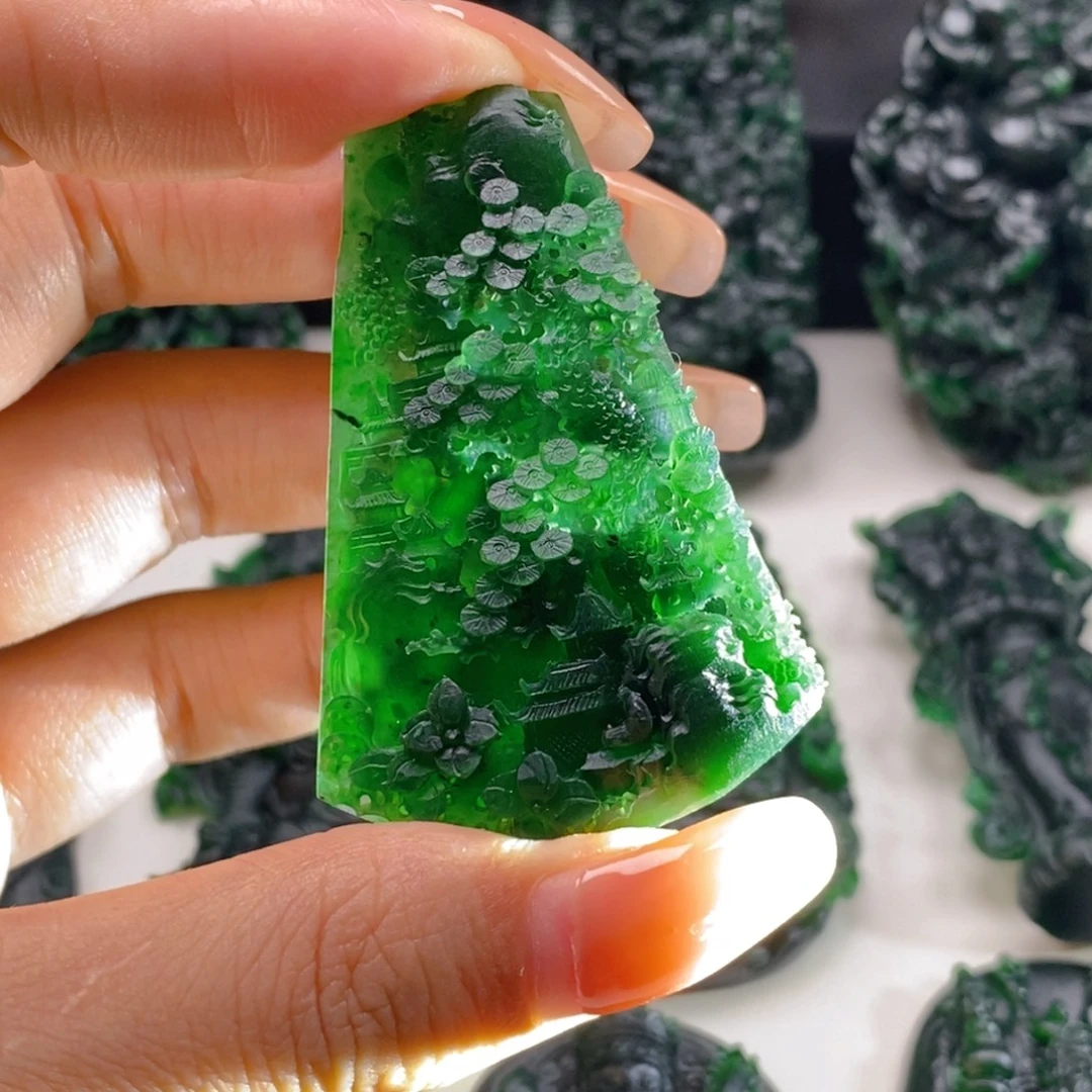 未镶嵌定制翡翠山水