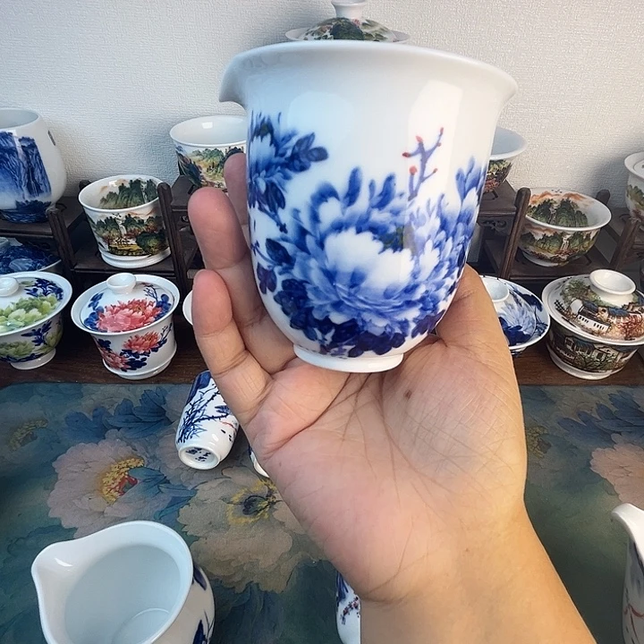 忠意堂釉下彩牡丹公道