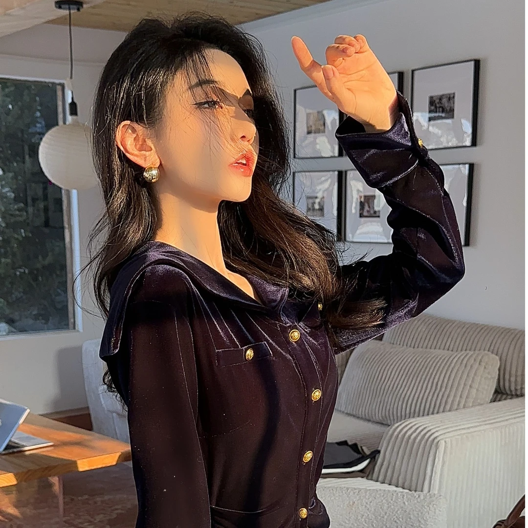 GREAT MEET 秋季时尚潮流百搭丝绒套装 92452W46+K39