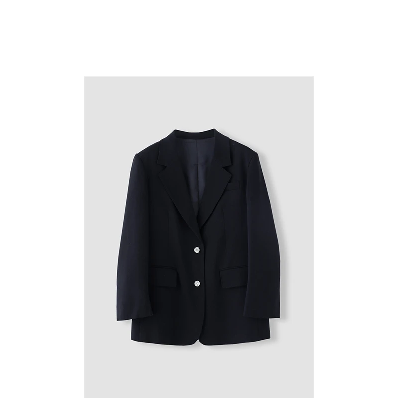 【娜姐自创】特惠来袭 修身显瘦时尚洋毛西装外套 黑色 EV7PS077X