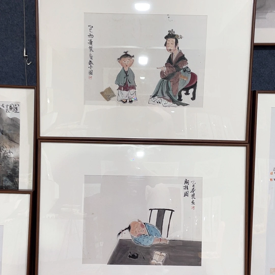 猪***果国画手绘画作品带框