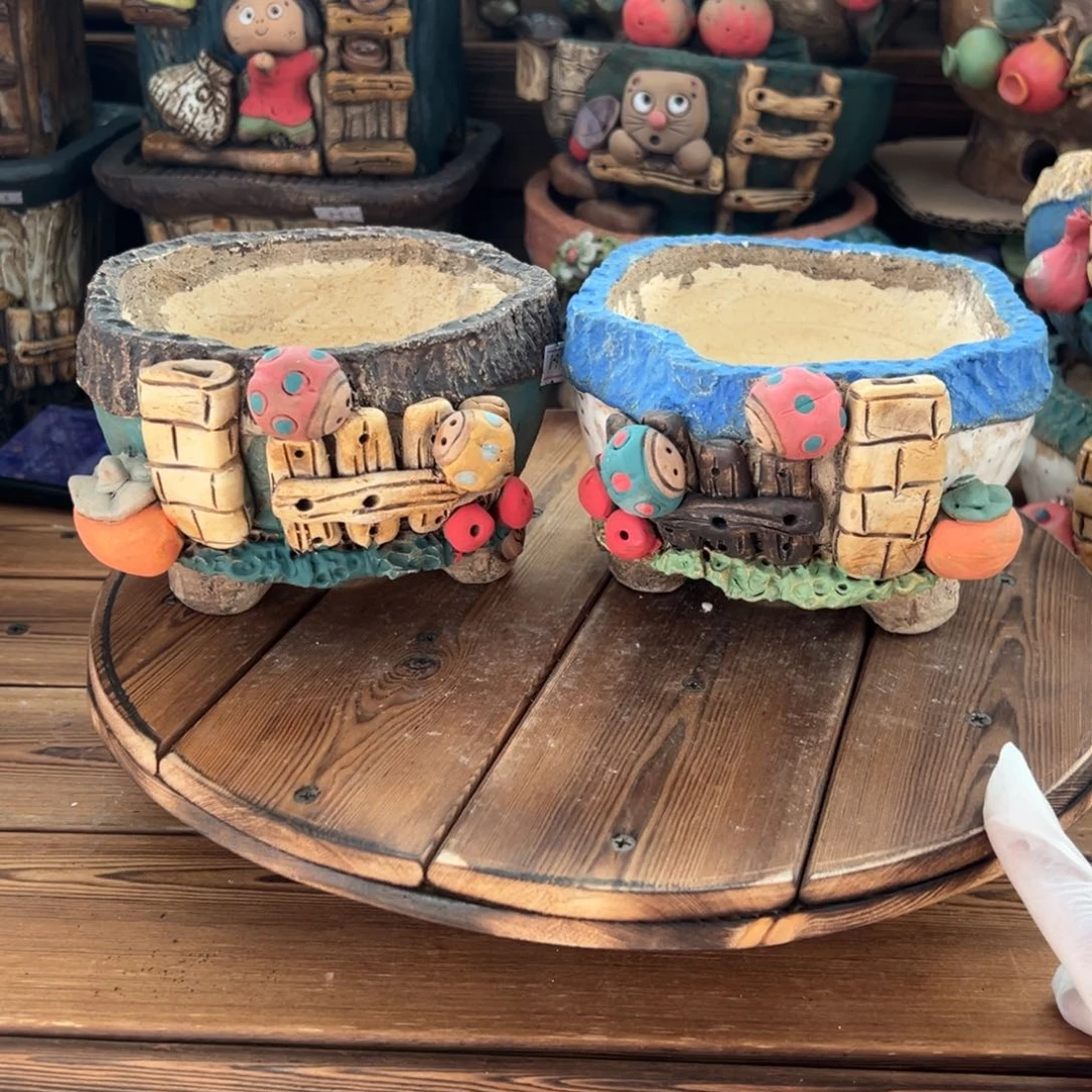 红陶嘻哈多肉花盆