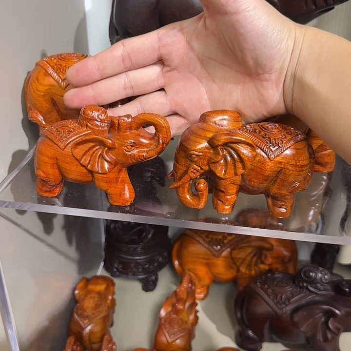 木花梨木12如意上下象一对