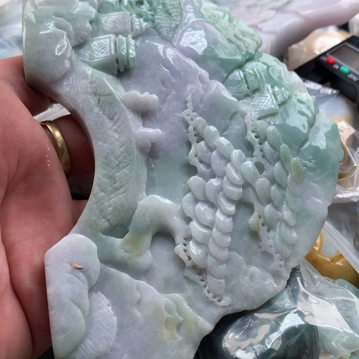 平***哥翡翠未镶嵌颈饰保真天然a货翡翠