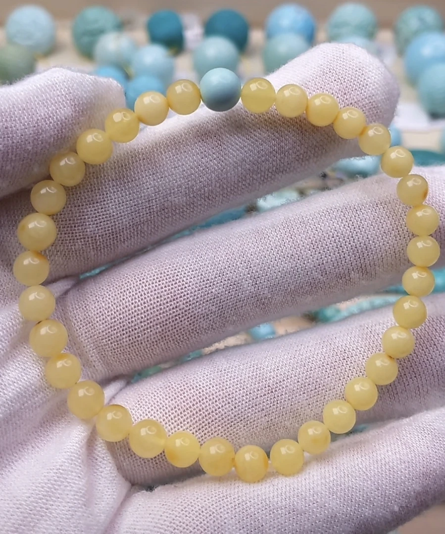 原矿保真黄蜜蜡单圈5mm