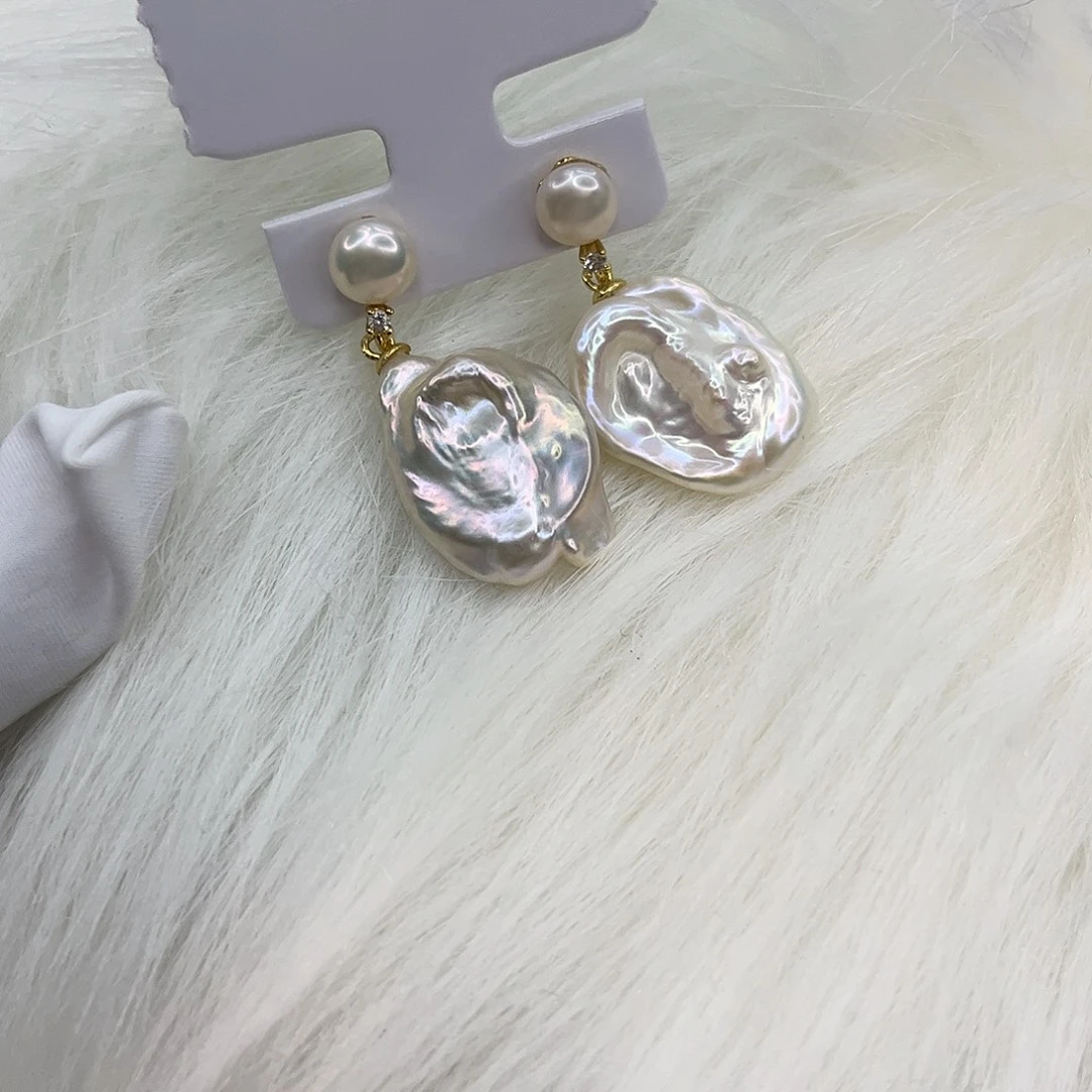 合金耳饰淡水珍珠