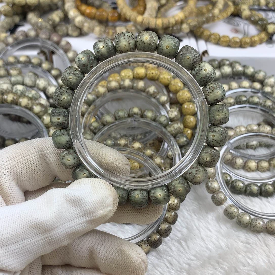 星月菩提手串23号手工满绿龙鳞10×9