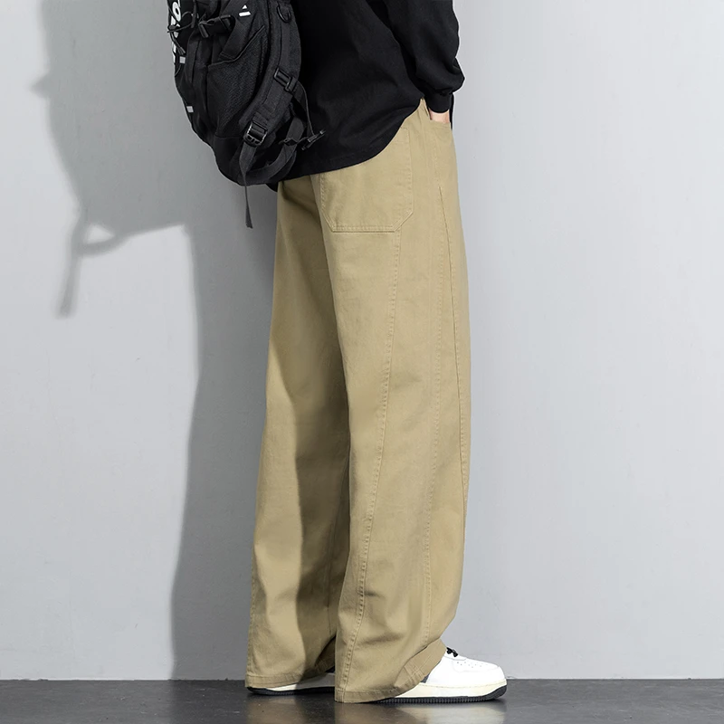 阔腿休闲裤阔腿裤男款秋冬纯棉宽松舒适秋冬款百搭帅气直筒长裤子