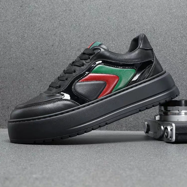 5523男士欧洲站潮牌百搭真皮厚底板鞋