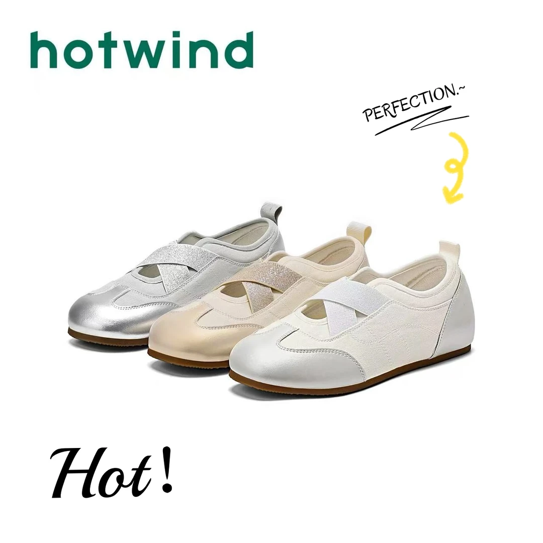 Hotwind/热风德训鞋2025新款爆款小白鞋ins潮流气质女款小众单鞋