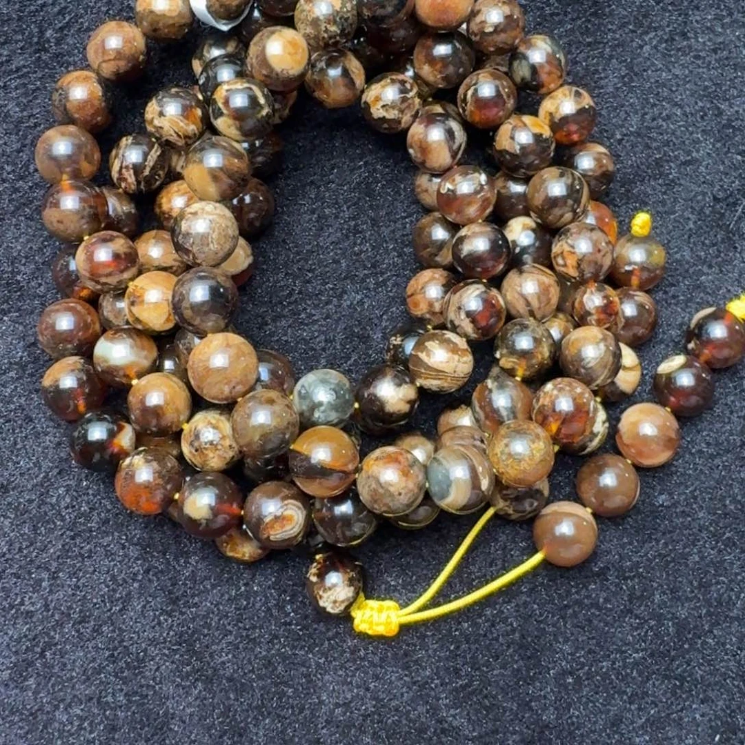 琥珀未镶嵌珠宝奇石8.3mm溶洞蜜108