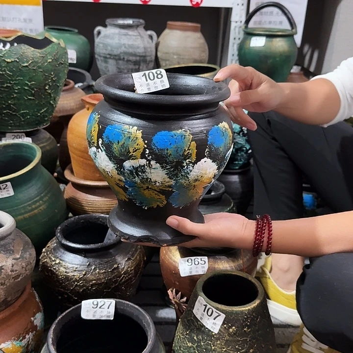 瑕疵彩绘鱼尾108高度19口径17