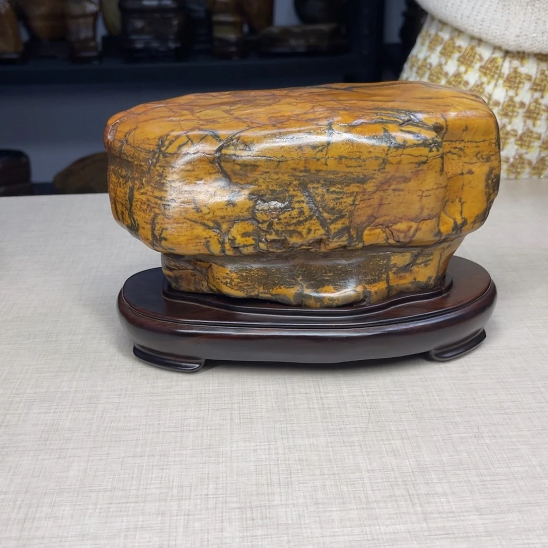 石材广西大化彩玉石配底座