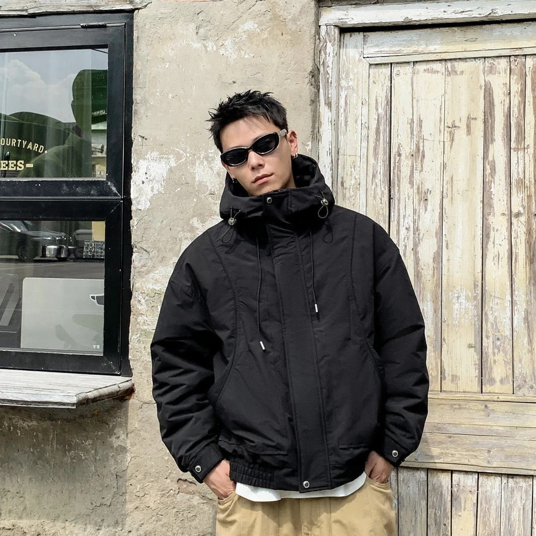 【2362男士潮流加棉连帽夹克】2025新款秋冬保暖潮流外套