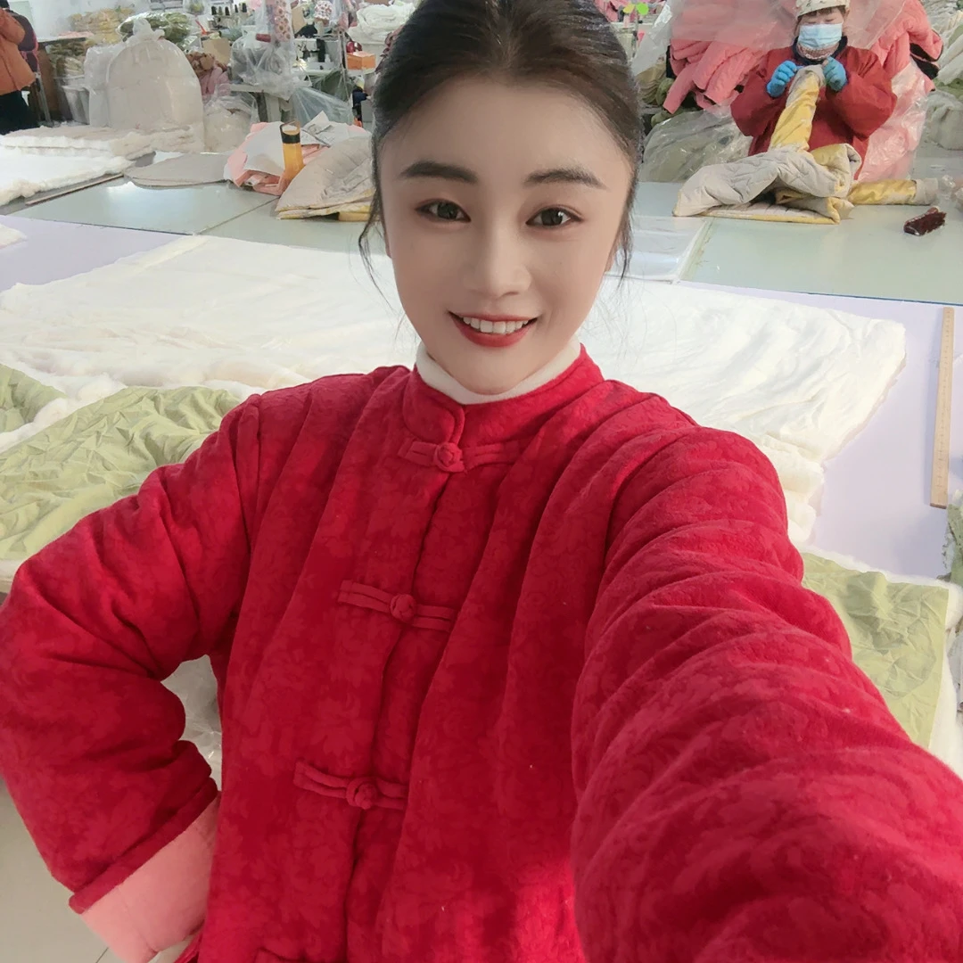 【一一家新年战袍】2025新款新疆长绒棉花红立领新中式盘扣棉花袄冬