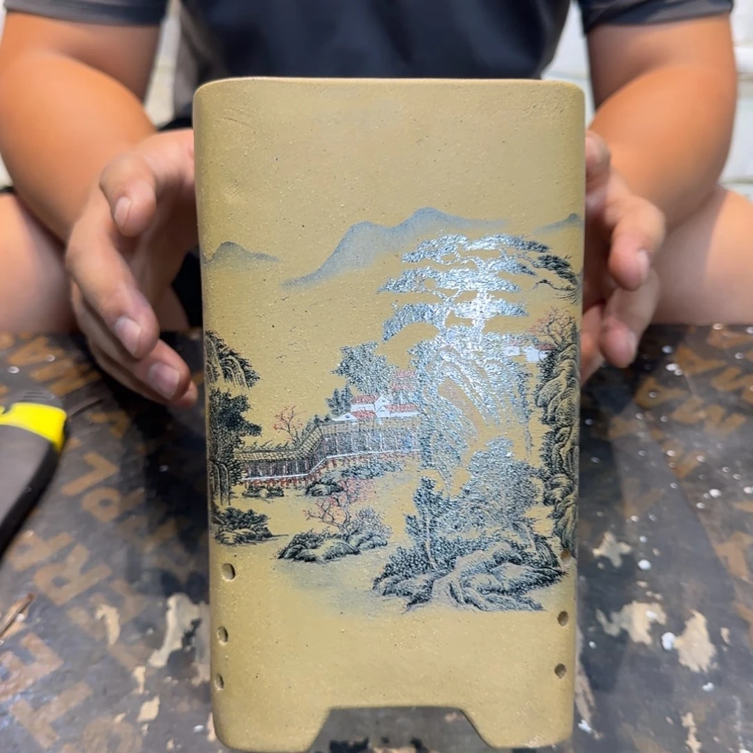 紫砂花盆口径13厘米