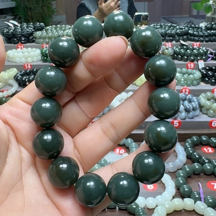 未镶嵌手链和田玉新疆且末蓝卡16