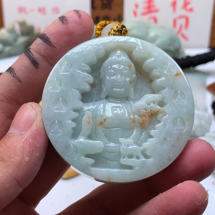 翡翠未镶嵌颈饰保真天然a货翡翠
