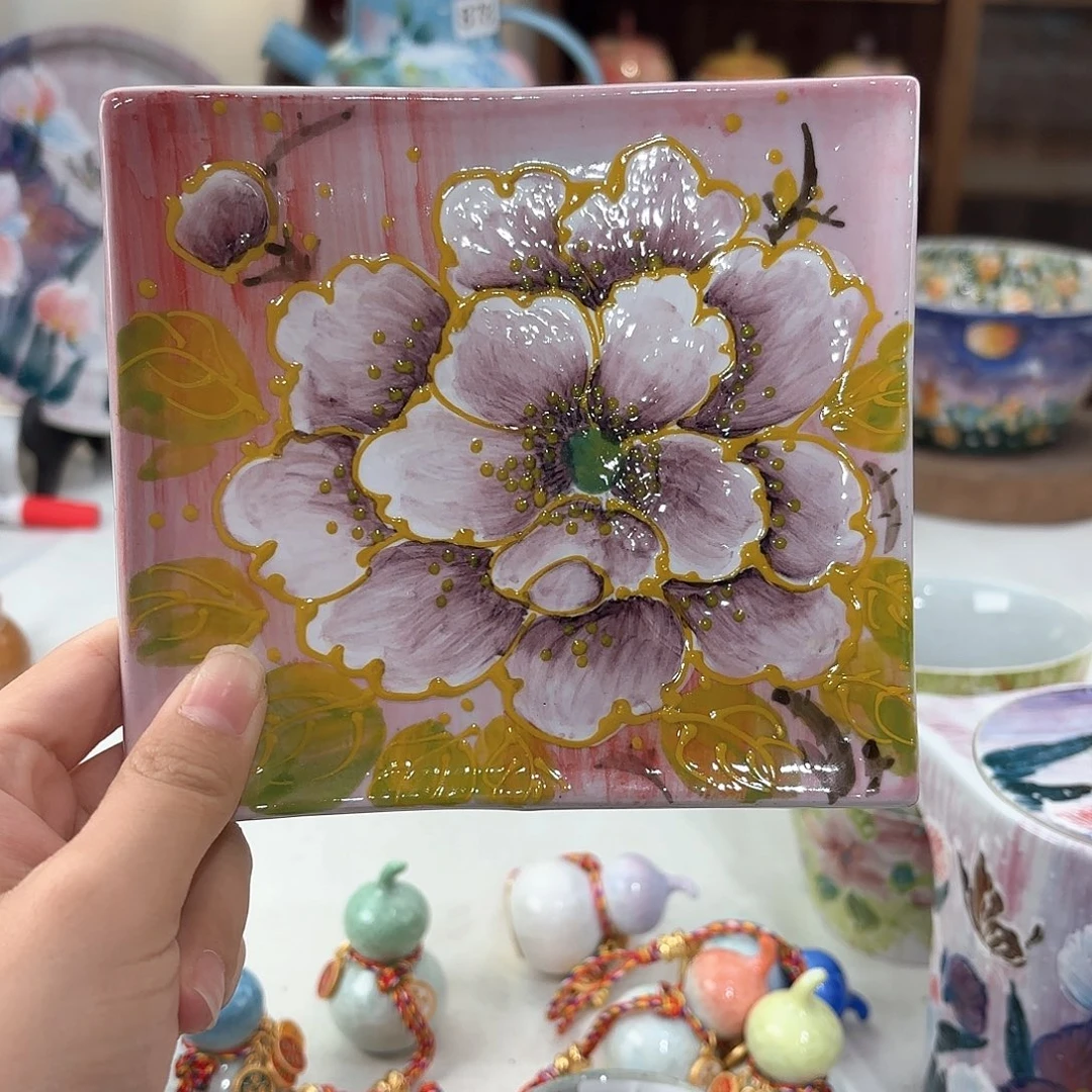 景德镇手绘高温釉下彩陶瓷茶具