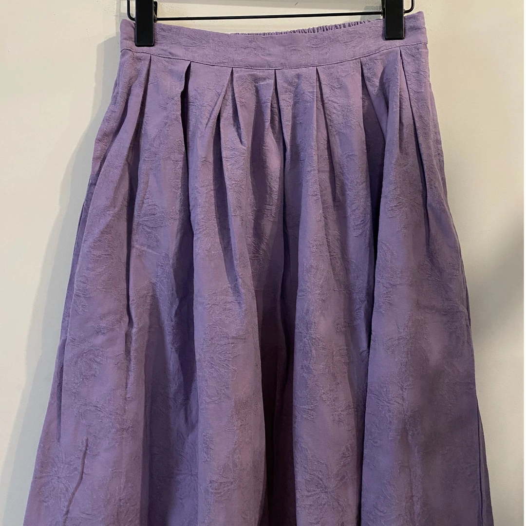 桑在云间桑在云间  复古棉麻提花半裙