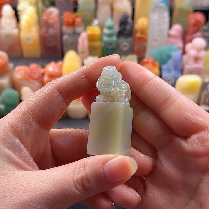 云南石印石手工定制1.9厘米，狮子，包刻字