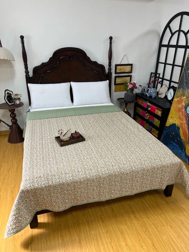 WM自然呼吸有氧水洗棉单人床盖150*200微瑕～T314