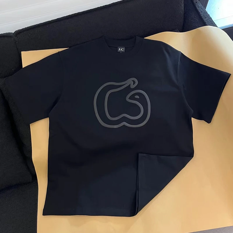 2025年新款男士时尚潮牌百搭圆领T恤高品质休闲半袖印花潮流男装