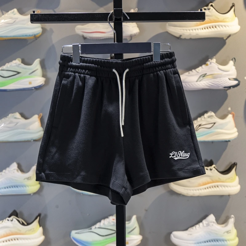 李宁女子短卫裤2025夏季新款团购系列宽松透气运动短裤AKSV710