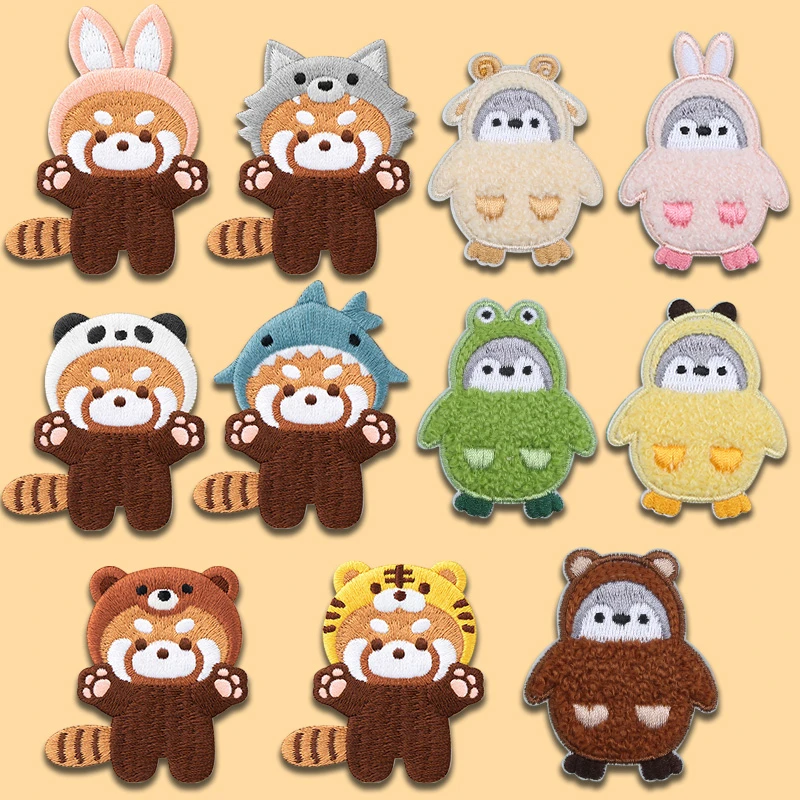 羽绒服布贴自粘免缝刺绣贴衣服破洞无痕补丁贴冲锋衣卡通修补贴