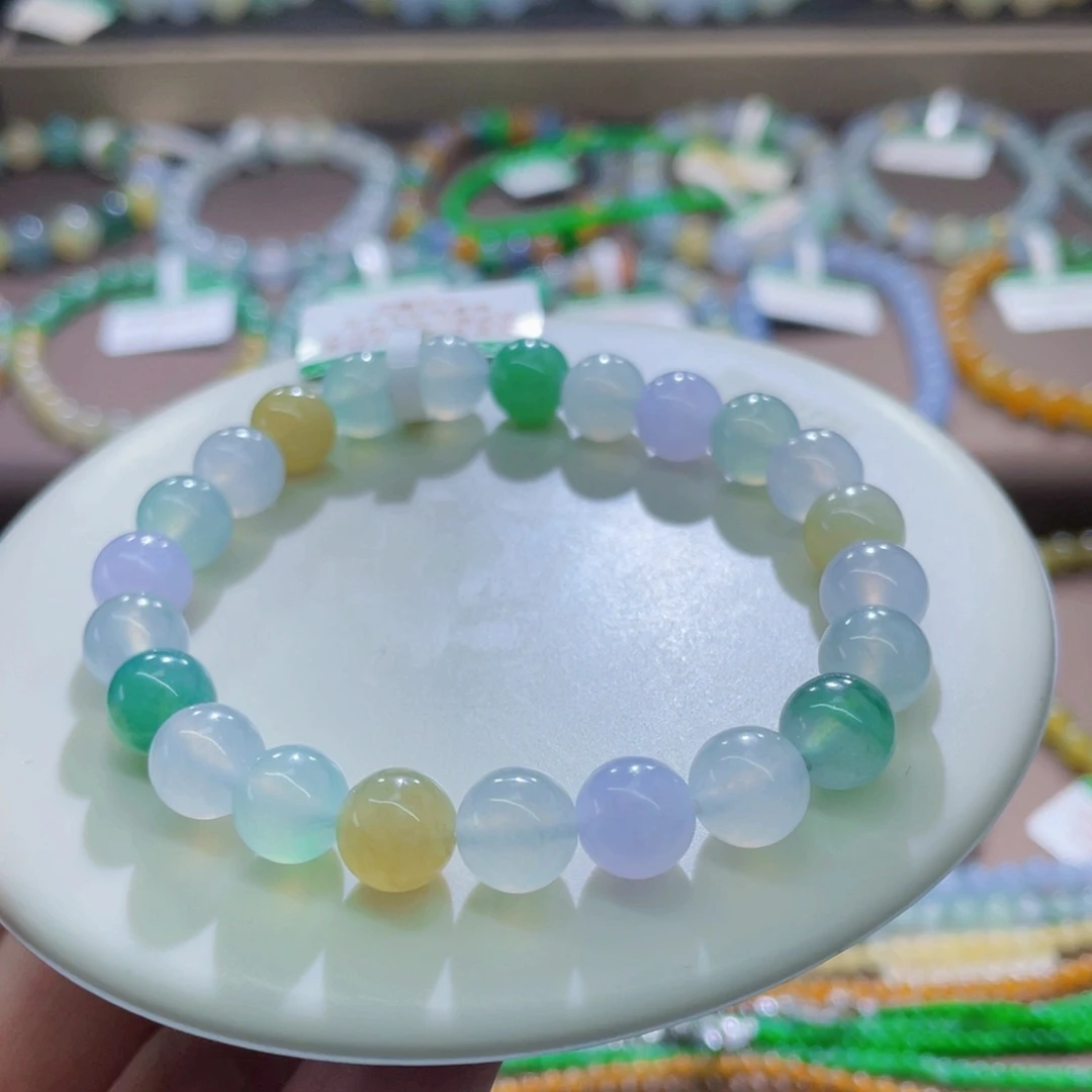 未镶嵌手链翡翠卡8多宝