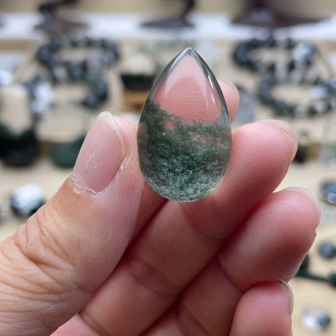 未镶嵌颈饰水晶绿幽灵聚宝盆水滴