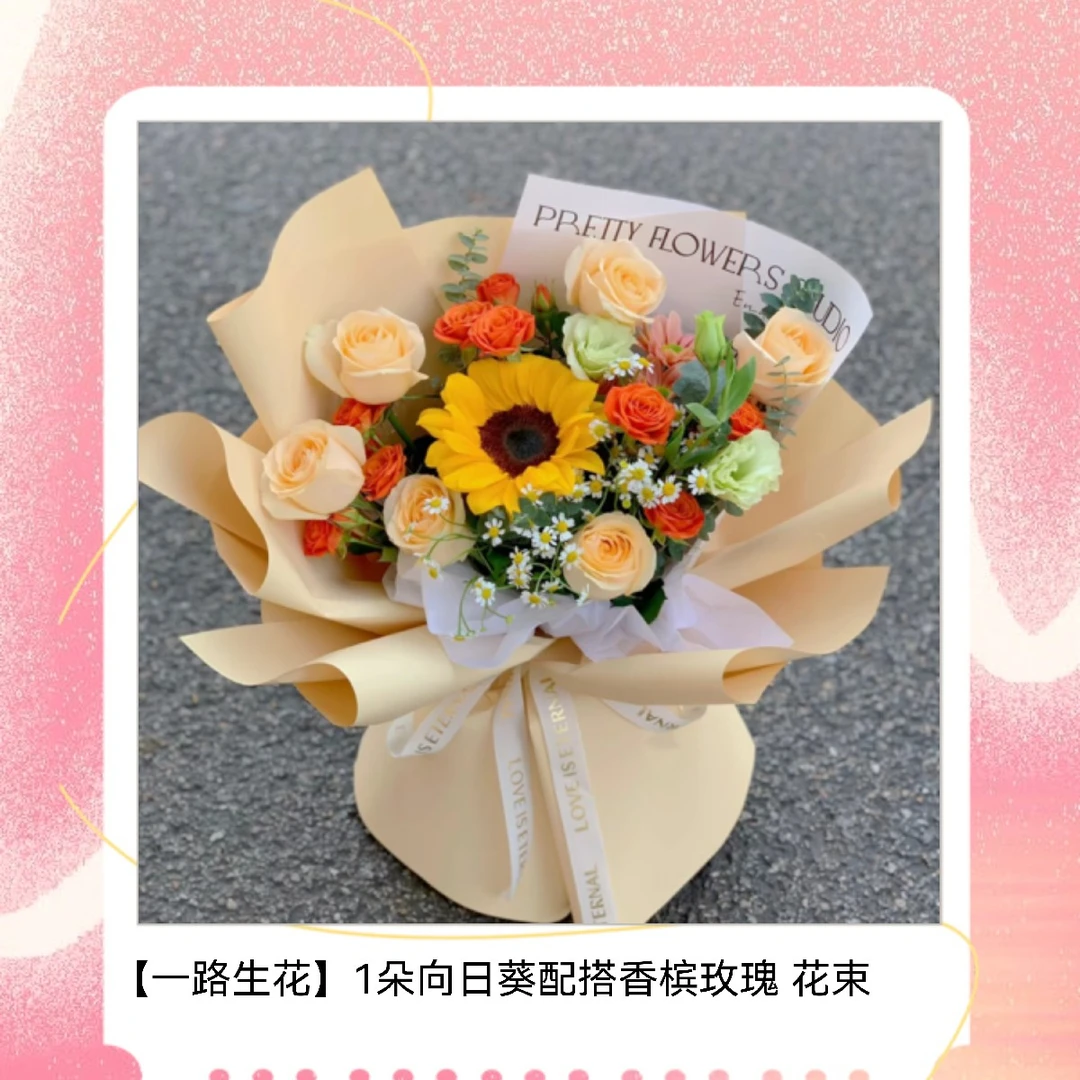 向日葵花束同城配送适合生日成人礼等多种场合