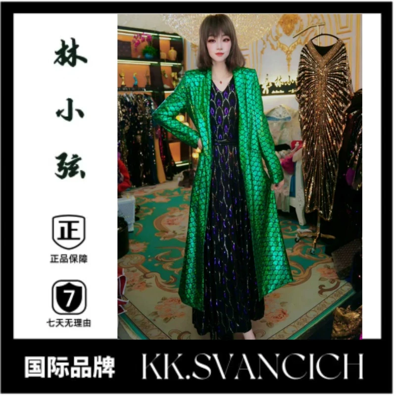 908绿色礼服显瘦妈妈装外套大码外套开衫时尚妈妈装高端晚宴装女