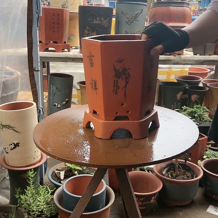 红如意六方小加拖花盆花盆花盆