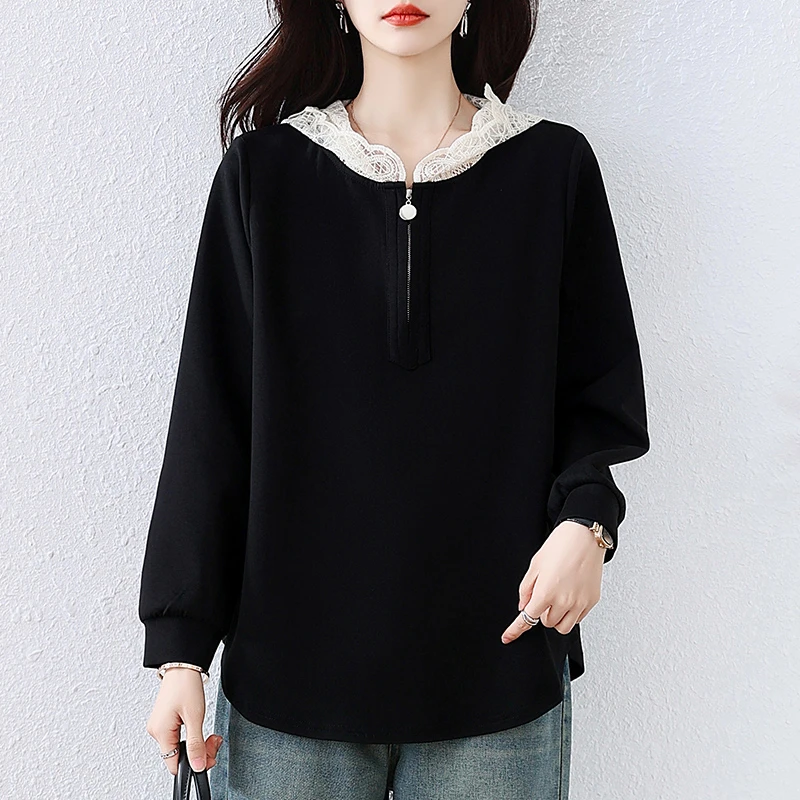 【女神新衣】2025年秋季新款设计感时尚减龄连帽上衣百搭小衫T恤