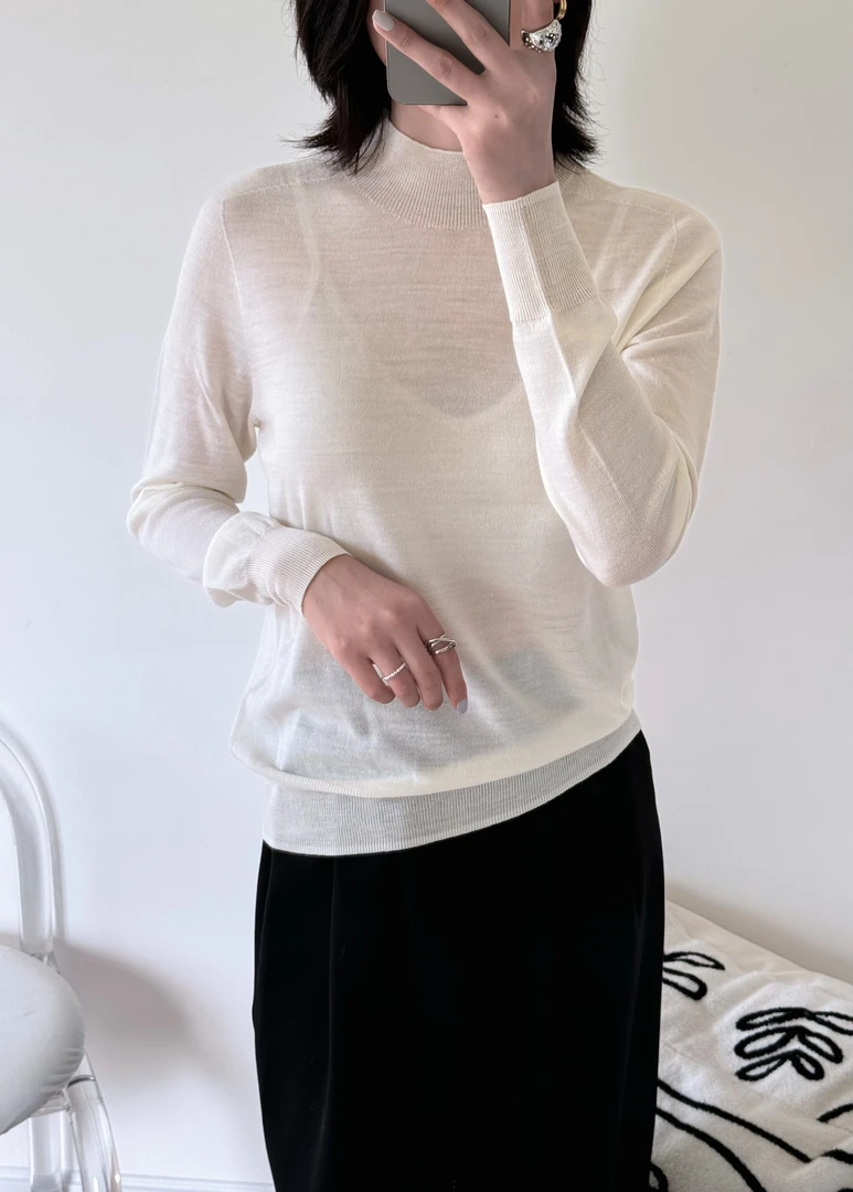 中领【可机洗】精纺100%美丽诺绵羊毛一线成衣气质修身羊毛衫002#