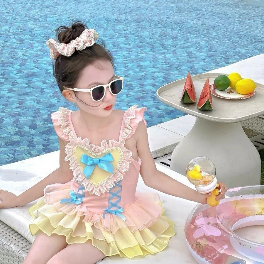 【巴拉拉】女童泳衣2025新款夏季儿童速干连体游泳衣女孩宝宝洋气