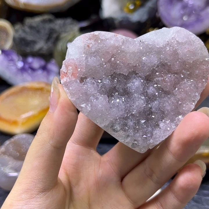 未镶嵌发饰水晶紫晶爱心