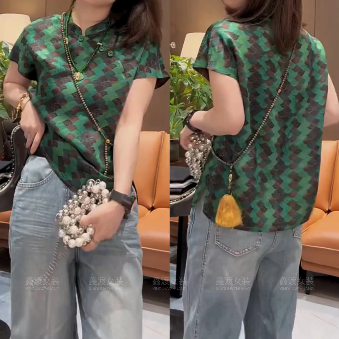 2025夏季新款时尚显瘦气质女士网红洋气T恤百搭款D5553